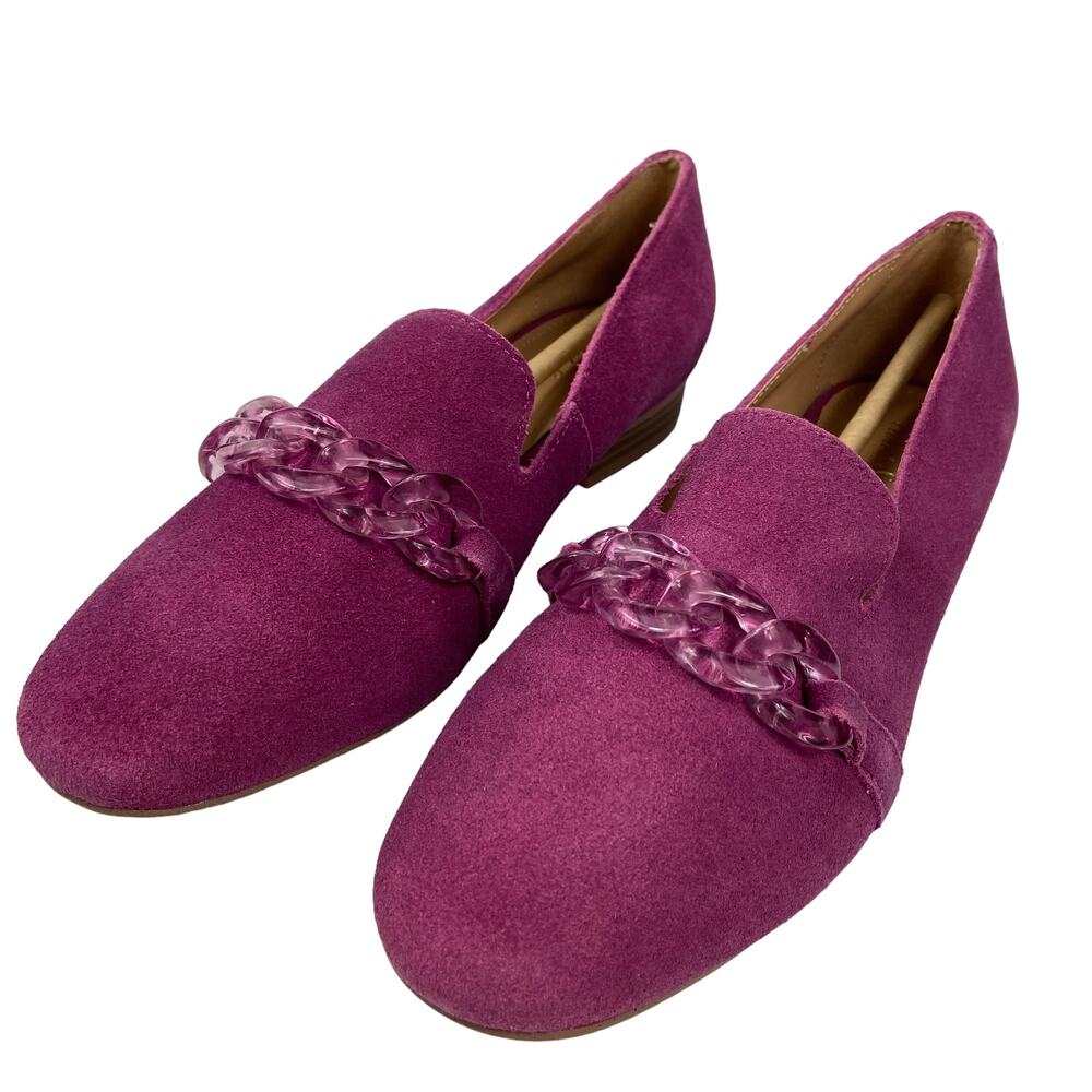 Violet & Red Simone Womens Slip on Purple Leather Loafer Size 6.5